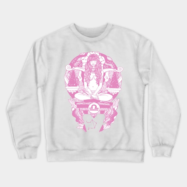 Light Pink Libra Beauty Crewneck Sweatshirt by kenallouis